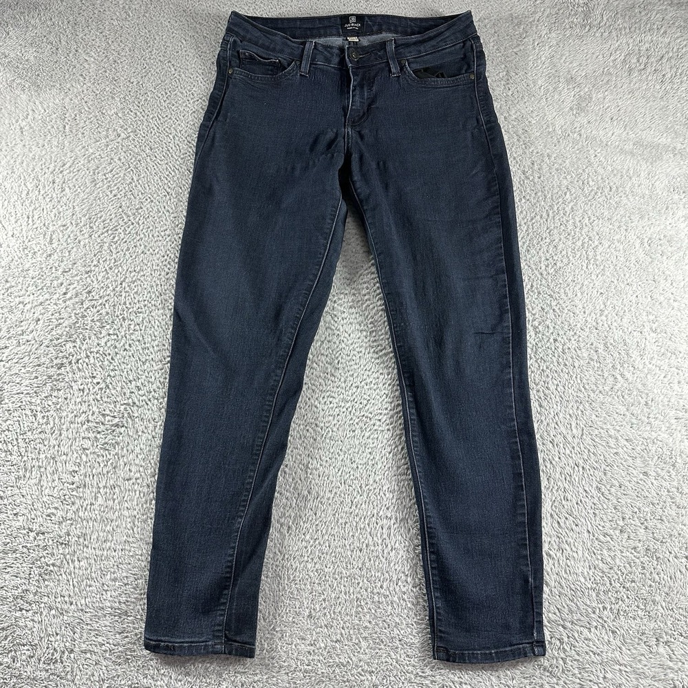 Just Black Jeans Womens 30‎ Dark Wash Skinny Tapered Made in USA Stretch - Flaws